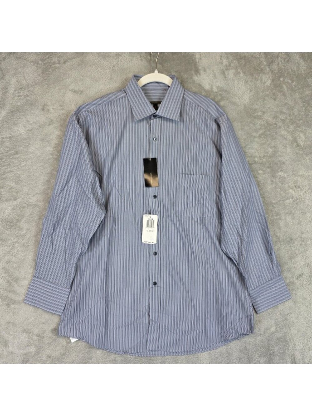 BCBGMAXAZRIA Dress Shirt Mens 16 32/33 Blue Stripe Long Sleeve Cotton Business